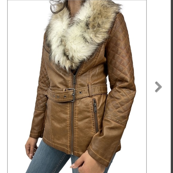 Scully Womens Brown Polyester Faux Fur Jacket - Picture 1 of 11